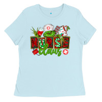 Baby Blue nurse claus christmas Ladies Tee - CowGirlArtShop