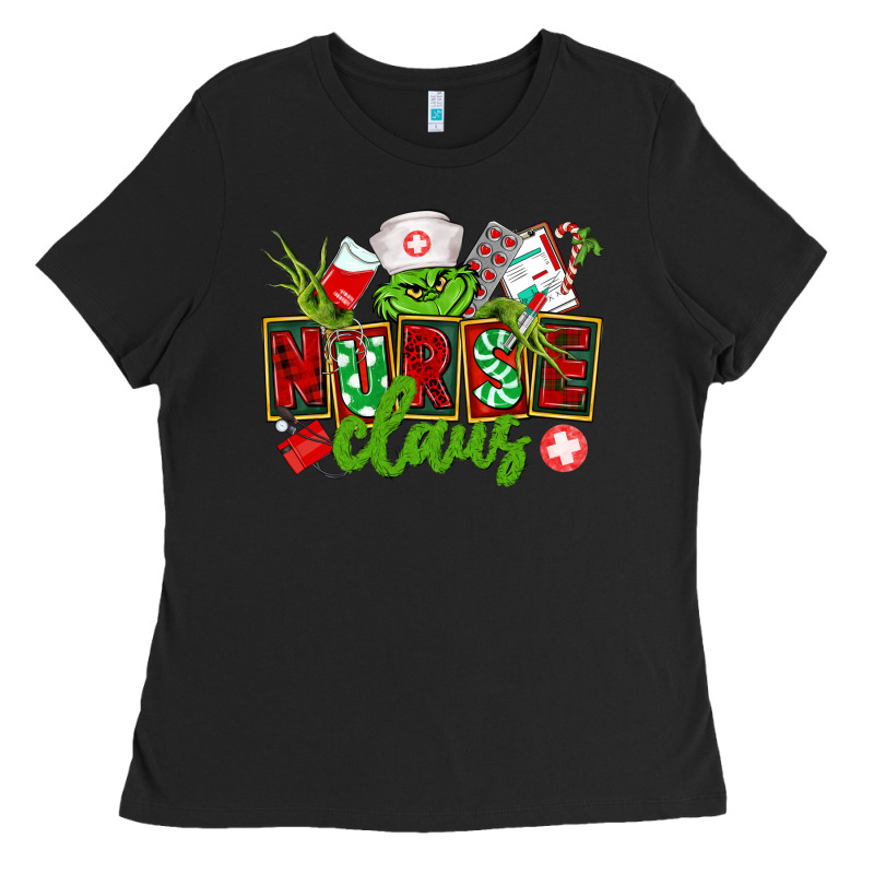 Nurse Claus Christmas Ladies Tee by CowGirlArtShop | Teevron