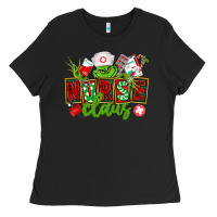 Black nurse claus christmas Ladies Tee - CowGirlArtShop