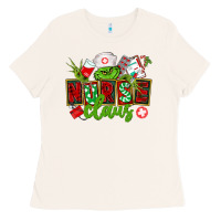 Bone nurse claus christmas Ladies Tee - CowGirlArtShop