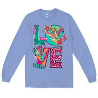 Colony Blue love with nail elements bbs Long Sleeve Tee - BundleAndBundleShop