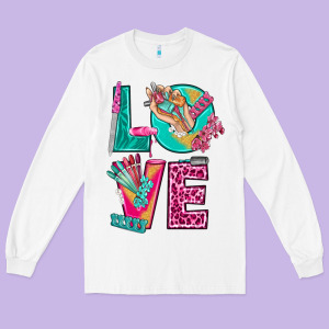 Love With Nail Elements Bbs Long Sleeve Tee Designed By Bundleandbundleshop