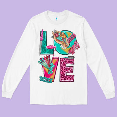 Love With Nail Elements Bbs Long Sleeve Tee Designed By Bundleandbundleshop