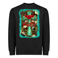 Black cross faith background Heavyweight Sweatshirt - BarkalooDesign