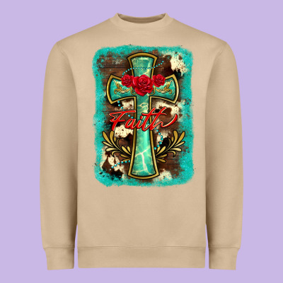 Cross Faith Background Heavyweight Sweatshirt Designed By Barkaloodesign