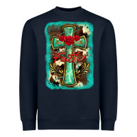 Navy cross faith background Heavyweight Sweatshirt - BarkalooDesign