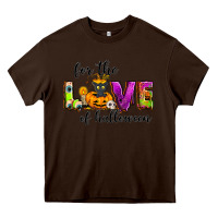 Chocolate Brown For the love of Halloween Heavy Core Tee - NancyCooperArtShop