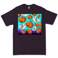 Plum halloween pumpkins with ghosts Premium Tee - TumblerDesignByShophia