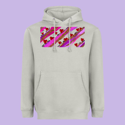 Leopar And Cowhide With Heart Candies Heavyweight Hoodie Designed By Adodesignshop
