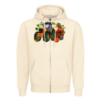 Sandshell fall tractor with pumpkin Zipper Hoodie - AdoDesignShop