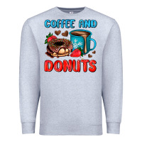 Heather Grey coffee and donuts Premium Sweatshirt - AdoDesignShop