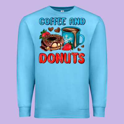 Coffee And Donuts Premium Sweatshirt Designed By Adodesignshop