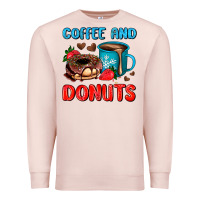 Pale Pink coffee and donuts Premium Sweatshirt - AdoDesignShop