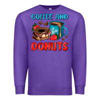Purple coffee and donuts Premium Sweatshirt - AdoDesignShop