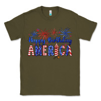 Army Green happy birthday america Classic Tee - Artiststas