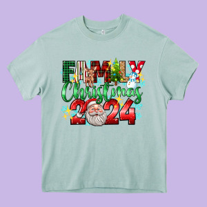Family Christmas 2024 Heavy Core Tee Designed By Texasbilliewilder