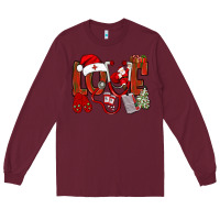 Burgundy christmas love nurse bbs Long Sleeve Tee - BundleAndBundleShop