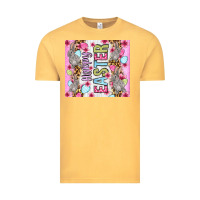 Vintage Mustard Happy Easter bunnies eggs 20oz skinny tumbler Vintage Tee - OliviaCreatesArt