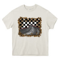 Cream leopard racing  background Heavy Core Tee - RanaPortraitStore