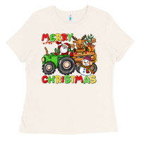 Bone merry christmas crew tractor Ladies Tee - CowGirlArtShop