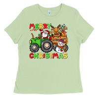 Matcha merry christmas crew tractor Ladies Tee - CowGirlArtShop