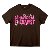 Chocolate Brown Breast Cancer behavioral therapist Heavy Core Tee - texasbilliewilder