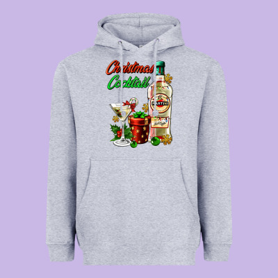 Christmas Cocktail Martini And Gift Heavyweight Hoodie Designed By Adodesignshop