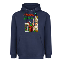 Navy christmas cocktail martini and gift Heavyweight Hoodie - AdoDesignShop