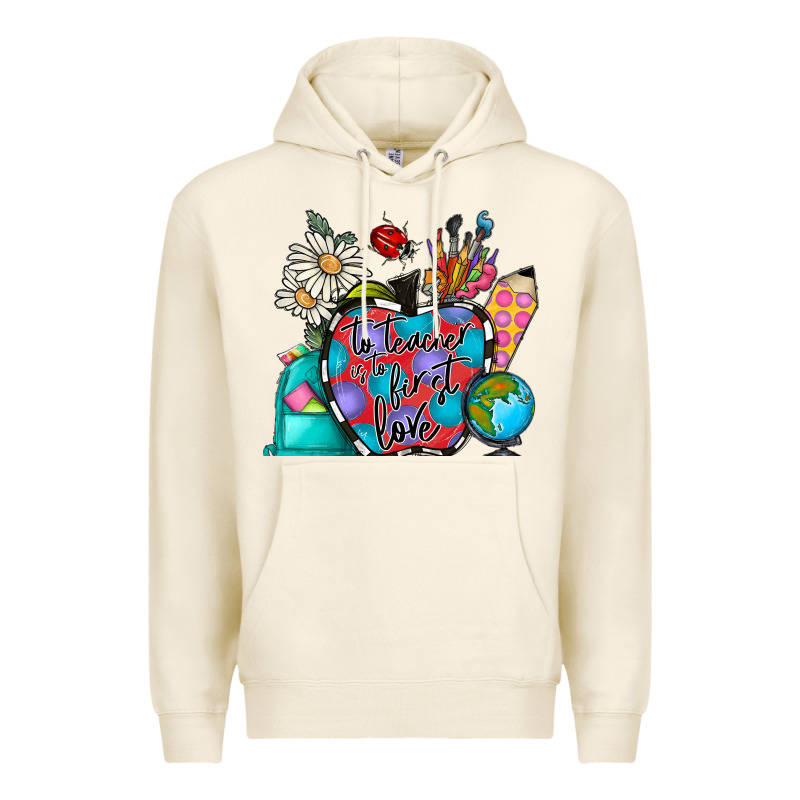 To Teacher Is To First Love Premium Hoodie by CowhideDigitalArt | Teevron