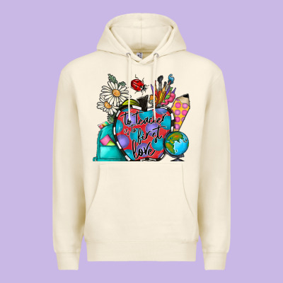 To Teacher Is To First Love Premium Hoodie Designed By Cowhidedigitalart