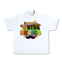 White Viva Mexico Urban Heavy Tee - FaDigitalArtStudio