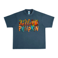 Midnight Navy Hello pumpkin Urban Heavy Tee - RanaPortraitStore