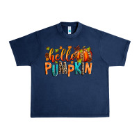 Navy Hello pumpkin Urban Heavy Tee - RanaPortraitStore