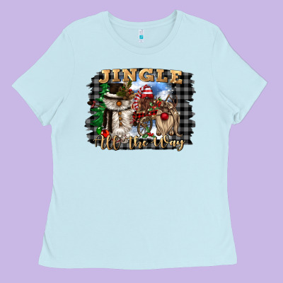 Jingle All The Way Ladies Tee Designed By Cowgirlartshop