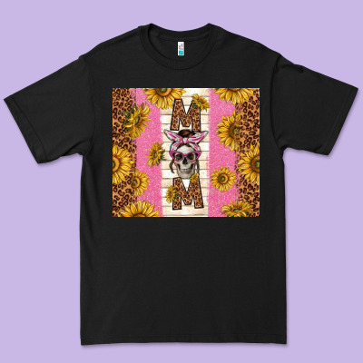 Skull Mom Sunflowers Premium Tee Designed By Tumblerdesignbyshophia