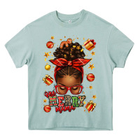 Arona one merry mama christmas afro messy bun Heavy Core Tee - texasbilliewilder
