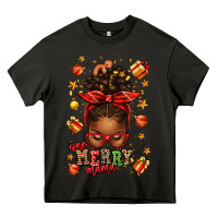 Asphalt one merry mama christmas afro messy bun Heavy Core Tee - texasbilliewilder