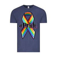 Vintage Denim pride lgbtq awareness ribbon Vintage Tee - OliviaCreatesArt