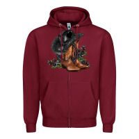 Burgundy black cowgirl  and roses Zipper Hoodie - AdoDesignShop