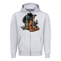 Heather Grey black cowgirl  and roses Zipper Hoodie - AdoDesignShop