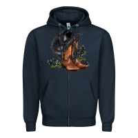 Navy black cowgirl  and roses Zipper Hoodie - AdoDesignShop