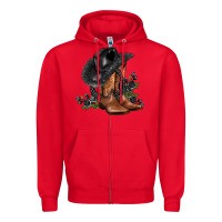 Red black cowgirl  and roses Zipper Hoodie - AdoDesignShop