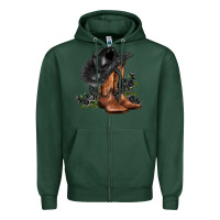 Sports Green black cowgirl  and roses Zipper Hoodie - AdoDesignShop