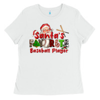 White santas favorite baseball player Ladies Tee - CowGirlArtShop