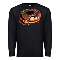 Black chocolate donut with candies Premium Sweatshirt - AdoDesignShop