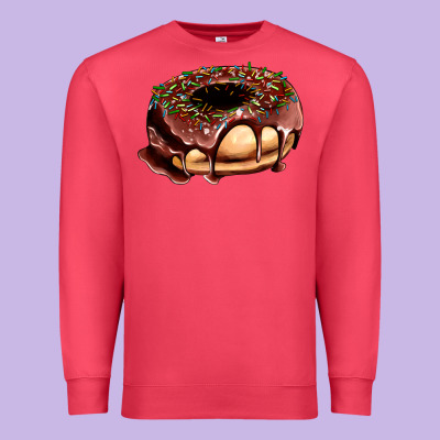 Chocolate Donut With Candies Premium Sweatshirt Designed By Adodesignshop
