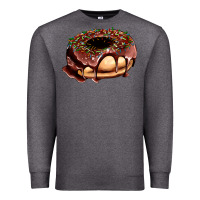 Charcoal Heather chocolate donut with candies Premium Sweatshirt - AdoDesignShop