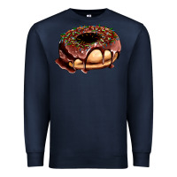 Navy chocolate donut with candies Premium Sweatshirt - AdoDesignShop
