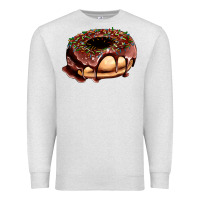 Oatmeal Heather chocolate donut with candies Premium Sweatshirt - AdoDesignShop