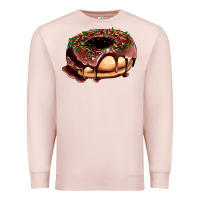 Pale Pink chocolate donut with candies Premium Sweatshirt - AdoDesignShop